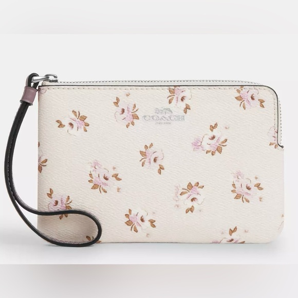 ✨LS✨NWT Coach Corner Zip Wristlet With Floral Print - Picture 1 of 12